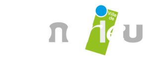 Logo Condrieu Blanc pour fond sombre avec iNFO PRATIQUES